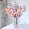 thumbnail image 2 of Plantas artificiales de hojas de eucalipto rosa, arreglos florales falsos para pared, accesorios para decoración de bodas y hogar, novedad, 2 of 5