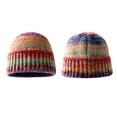 thumbnail image 3 of absanyy Women's Vibrant Striped Beanie - Multicolor, Warm, Ribbed Cuff, Free Size, 3 of 4