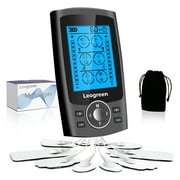 Leogreen Unit EMS Muscle Stimulator, 24 Modes Rechargeable TENS Unit Relief Pulse Massager with 16 Reuseable Pads