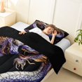 thumbnail image 3 of Homewish Grunge Dragon Twin Comforter Sets,Rustic Wildlife Bedding Set,Purple,Black Reversible,2 Pieces,1 Comforter and 1 Pillowcase, 3 of 7