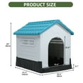 thumbnail image 3 of Uforic Large Foldable Plastic Dog House with Air Vents and Elevated Floor, Outdoor Indoor Waterproof Doghouse Puppy Shelter,Blue,41.3''Lx 34.6''Wx 39''H, 3 of 9