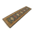 thumbnail image 4 of Blue Geometric 3X10 Kazak Oriental Runner Rug, 4 of 11