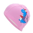 thumbnail image 6 of Unique Bargains 1 Pc Knitted PU Elastic Cartoon Dinosaur Swim Cap Pink, 6 of 6