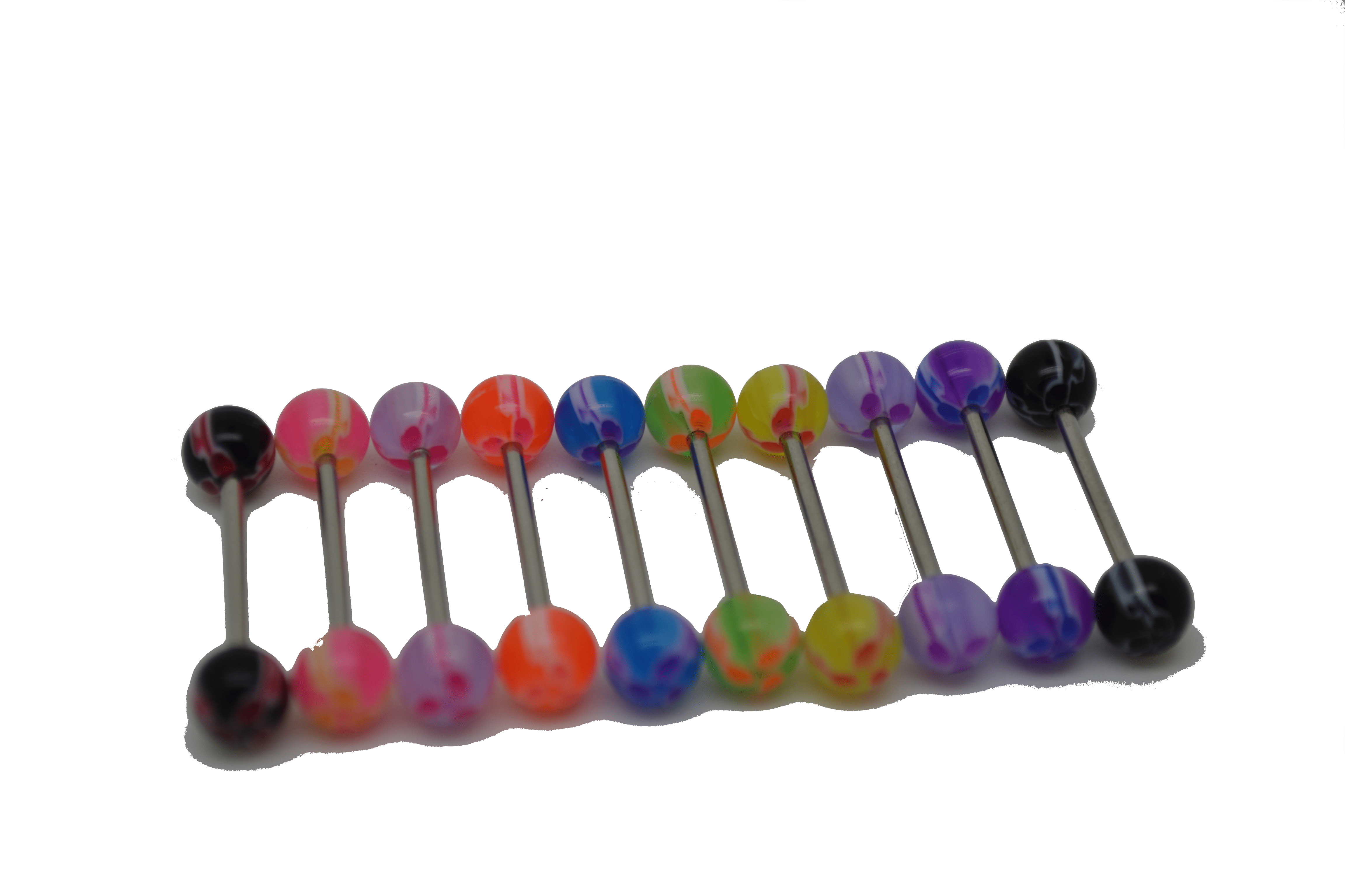 Throwing Star Tongue Ring/Snake Eyes/Nipple UV 14G (1.6mm) Acrylic