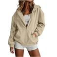 thumbnail image 2 of Juesizh Womens Rain Jacket Zip up Waterproof Coat Comfy Casual Zip up Jackets with Pockets, S-2XL, 2 of 9