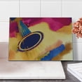 thumbnail image 2 of Guitar Cutting Board, Abstract Strings Pattern Watercolor Effect Vintage Inspirations, Decorative Tempered Glass Cutting and Serving Board, Small Size, Violet Blue Magenta, by Ambesonne, 2 of 5