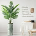 thumbnail image 3 of Artificial Tree in Geometric Pattern Planter, Fake Areca Tropical Palm Silk Tree for Indoor and Outdoor Home Decoration - 66" Overall Tall (Plant Pot Plus Tree), 3 of 5