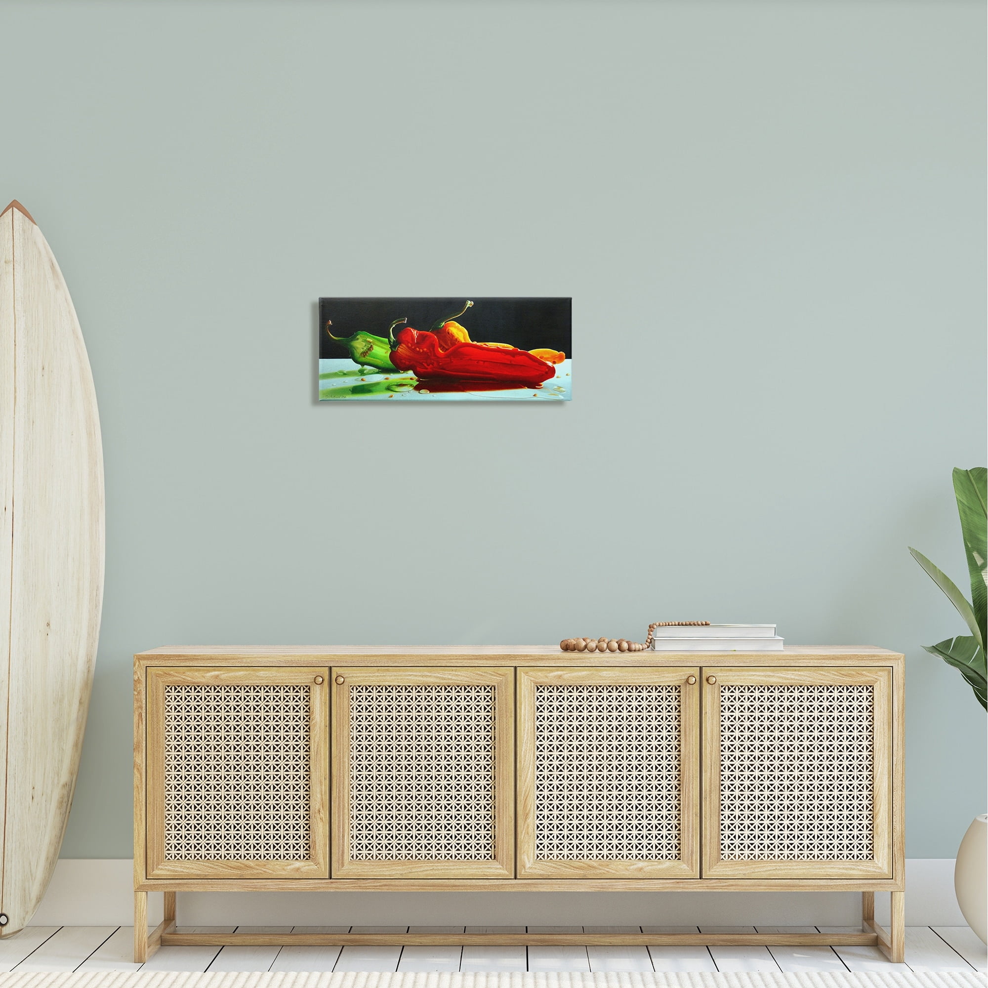 Stupell Industries Bold Modern Peppers Still Life Kitchen Vegetable Food Painting Gallery Wrapped Canvas Print Wall Art, Design by Cecile Baird