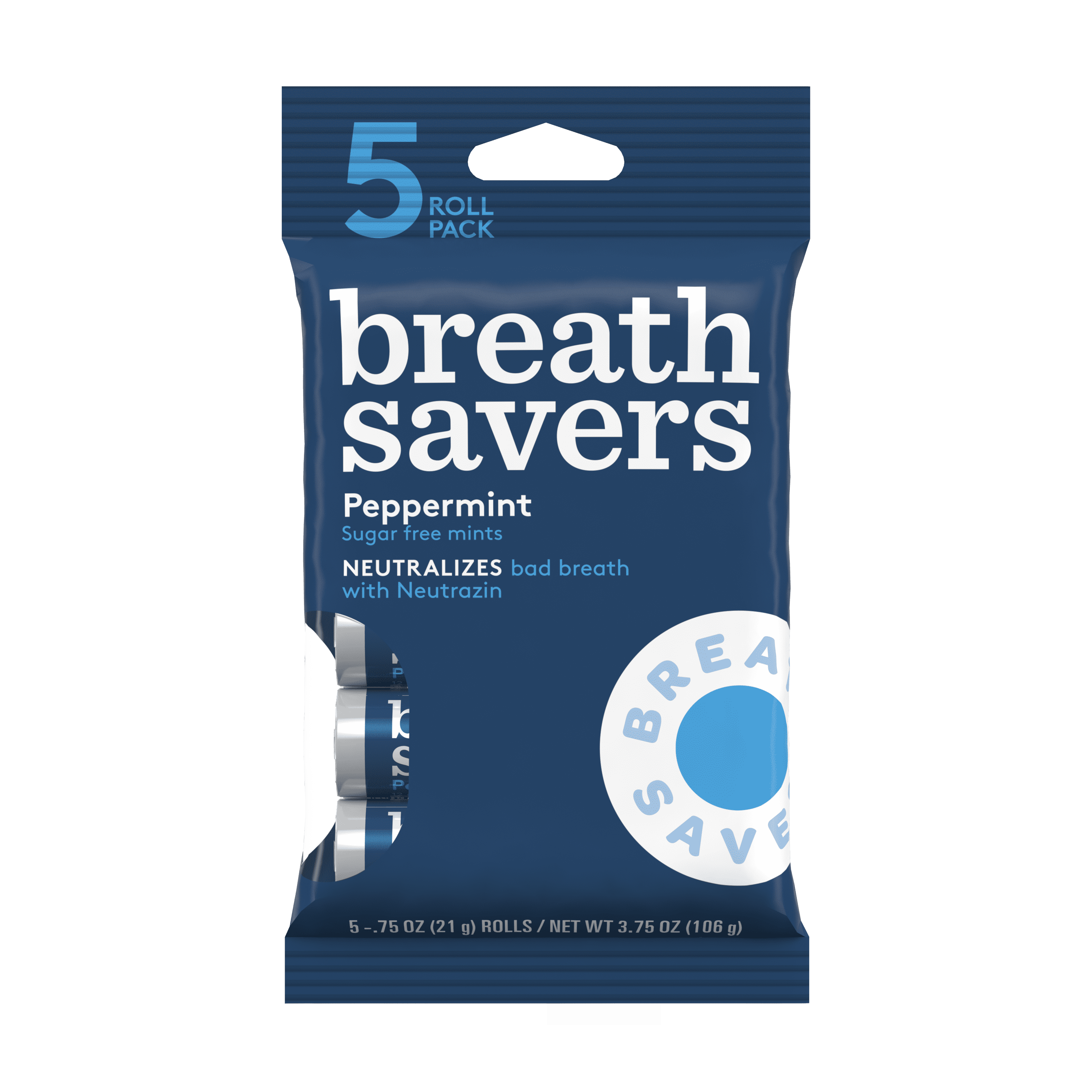 Breath Savers, Mints in Peppermint Flavor, 3.75 oz (5Roll Pack