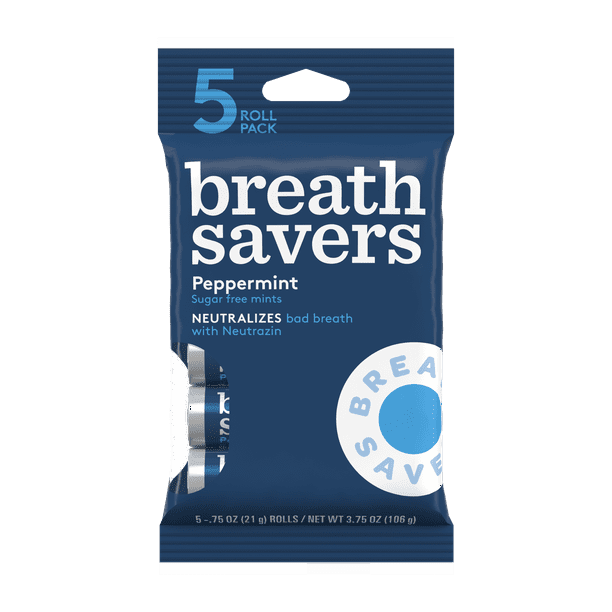 Breath Savers, Mints in Peppermint Flavor, 3.75 oz (5Roll Pack