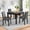 Black,Light Gray, variant on 5-Piece Dining Table Set for 4 with Chairs, Wooden Dining Set for Kitchen, Space Saving Dining Room Table with Upholstered Chairs, Light Grey & Black Two Tone
