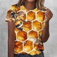 thumbnail image 1 of Jienlioq Hauts Courts pour Femmes avec Manches T-shirt Imprimé Décontracté et à la Mode pour Femmes avec Col Rond et Haut à Manches Courtes Or S, 1 of 5