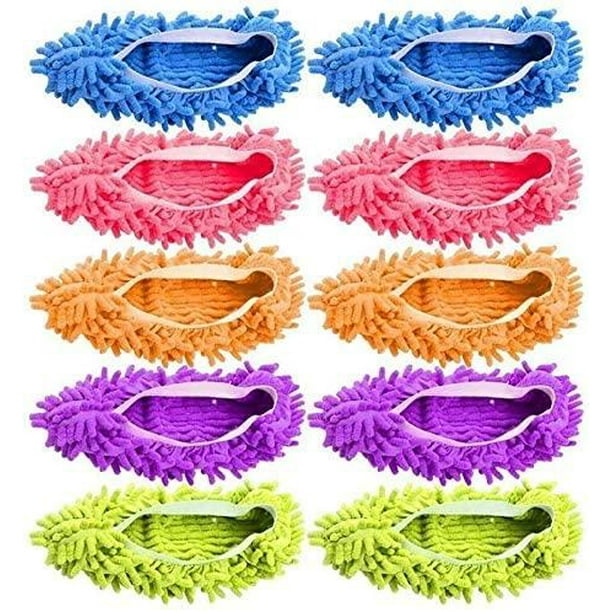 10 Pieces Microfiber Mop Slippers Shoes Cover Soft Washable Reusable Floor Polishing Dust Dirt Hair Men Women Sweeper Cleaning Mop Tool For House Office Bathroom Kitchen Multicolored 5 Pa Walmart Com