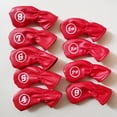 thumbnail image 3 of Cubierta de cabeza de hierro de golf Zulema 9 piezas resistente al agua rojo, 3 of 5