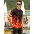 thumbnail image 5 of Purcoar mens Summer Floral Printed short sleeve Tops Tie Knot T-Shirt Blouses, 5 of 5