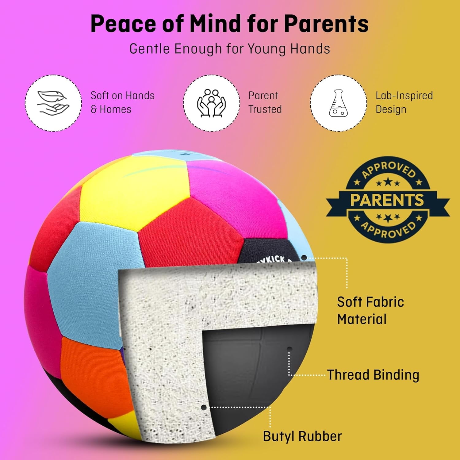 MIP Soft Indoor Soccer Ball – Size 4 Padded Ball for Kids Safe for Indoors Real Bounce Feel Quiet Ball for Active Play at Home