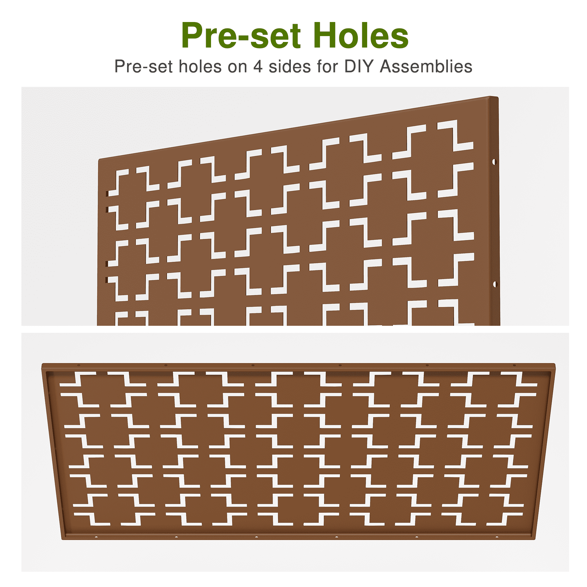 MAYEERTY Privacy Screen Fence, Heavy Duty Fence Privacy Screen Outdoor 72x47x16in 3-Piece Set