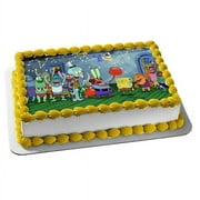 Spongebob Party Birthday Edible Image Cake Topper For Half Sheet Cake By TNCT