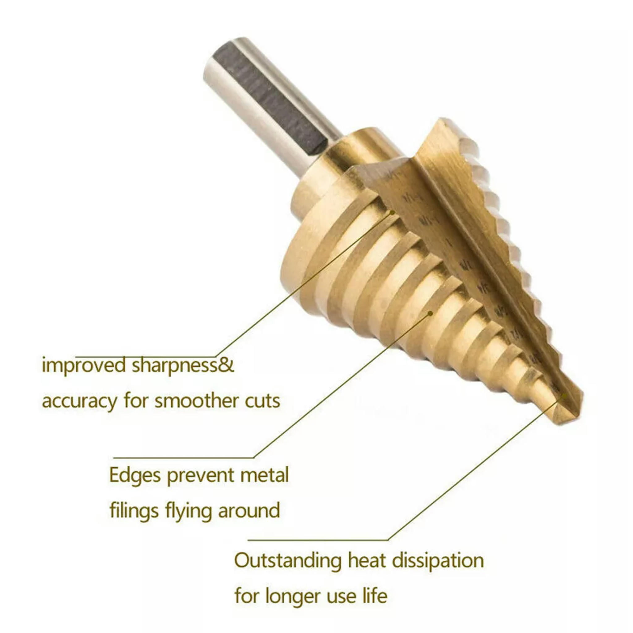 EOEMY 6Pcs Hss Step Cone Cutting Drill Titanium Steel Metal Hole Cutter Bit 4-32mm Set