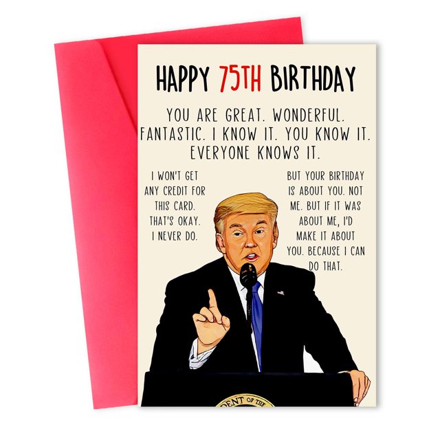 Tarjeta de cumpleaños divertida ACHICGIRL para 75 años, 20.5 x 13.5 cm