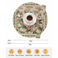 thumbnail image 6 of 13 Inch Round Placemats Set of 6, Beige Spring Floral Non Slip Heat Insulation PP Table Mats, Elegant Pastoral Flowers Birds Watercolor Washable Place Mats for Kitchen Dining Party Table Decor, 6 of 7