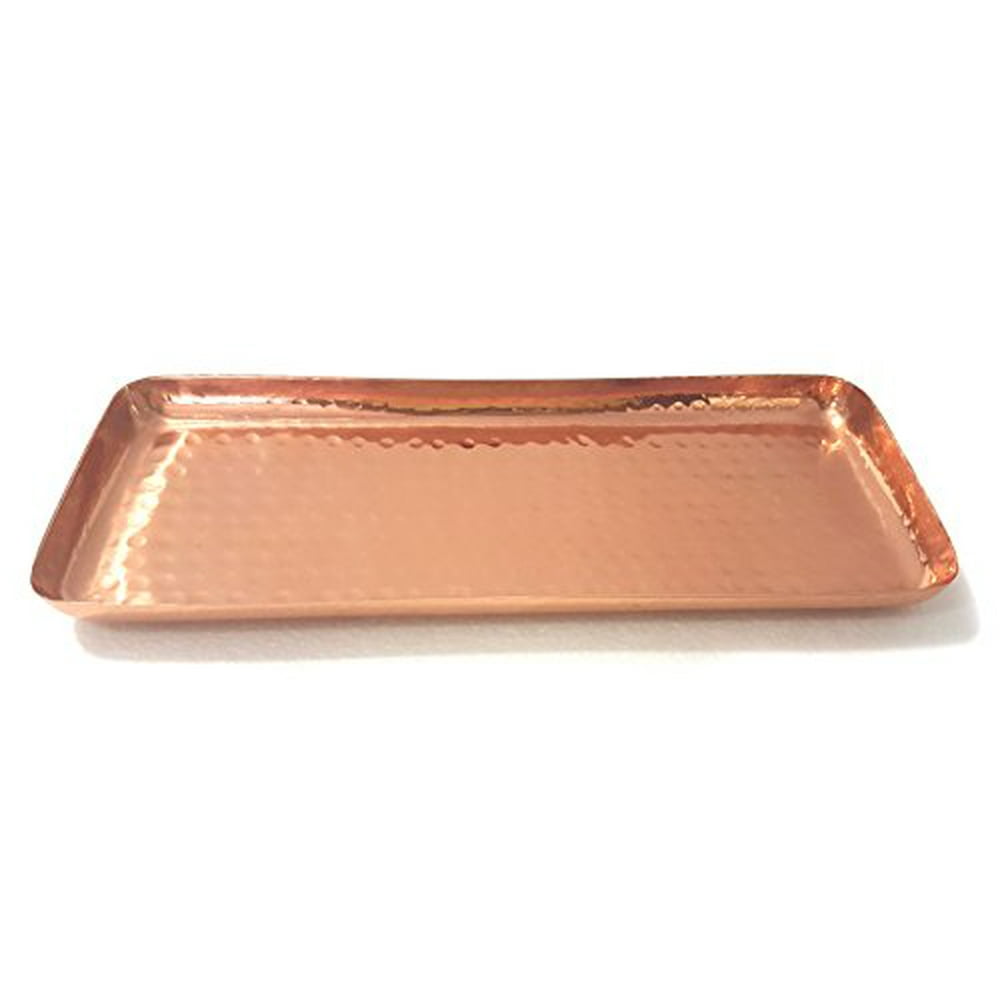 Pure Copper Serving Hammered Rectangular Tray Antique Charger Platter ...