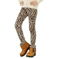 thumbnail image 2 of CAIVO Kids Girls Thermal Leggings Winter Base Layer Pants With Cute Heart Leopard Print Designs Soft Warm Fuzzy Tights For Cold Weather Outdoor Activities Birthday Trousers, 2 of 8