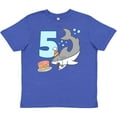 thumbnail image 3 of Inktastic 5th Birthday Shark with Cake Youth T-Shirt, 3 of 5