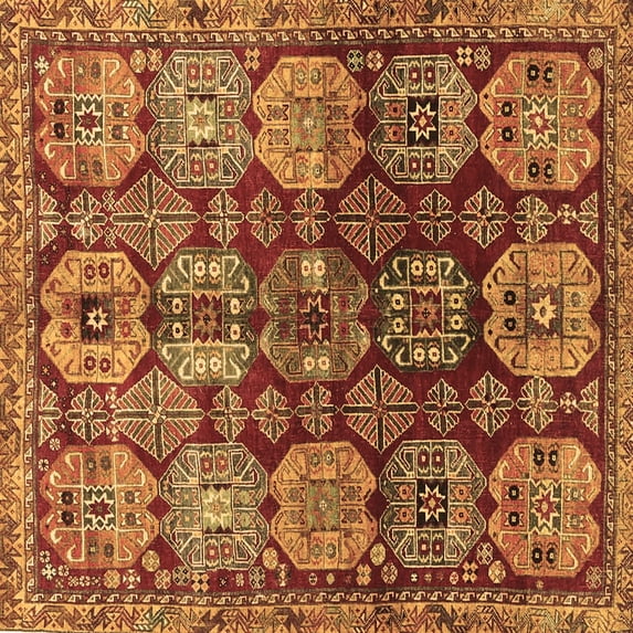 Ahgly Company Indoor Square Persian Brown Traditional Area Rugs, 5' Square