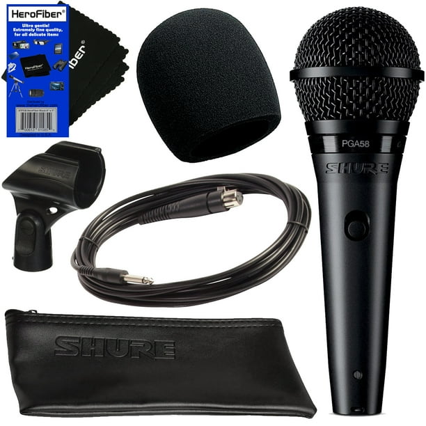 Shure PGA58 Cardioid Dynamic Vocal Microphone + 15' XLR1/4” Cable