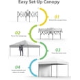 thumbnail image 6 of Lumiparty 10x10 Pop Up Canopy Tent, Outdoor Canopy Heavy Duty Commercial Instant Tent Shelter with 1-Sidewall, White, 6 of 7