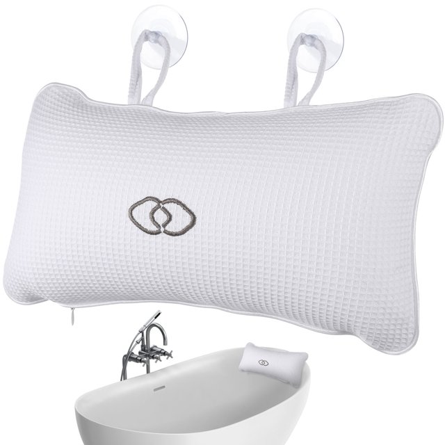 CIMAXIC Almohada Para Bañera Con Bolsa De Aire Desmontable Y Textura En Malla Para Y Relajación