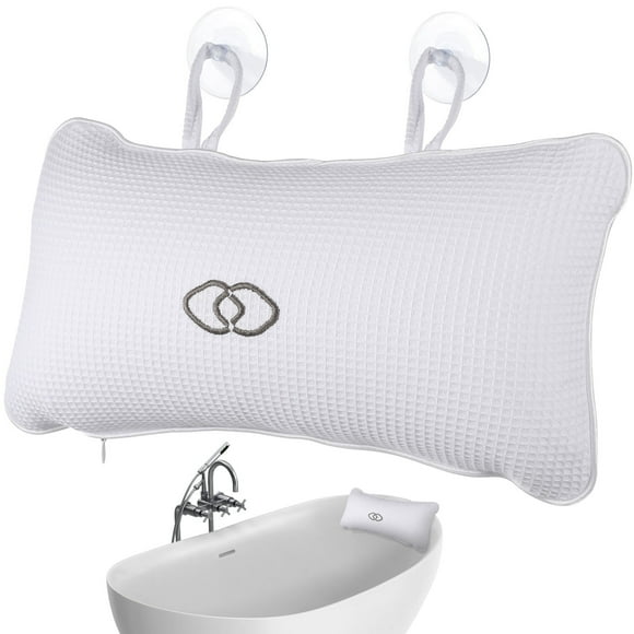 CIMAXIC Almohada Para Bañera Con Bolsa De Aire Desmontable Y Textura En Malla Para Y Relajación