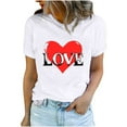 thumbnail image 2 of Rciityk White Shirts Short Sleeve for Women Summer Spring Tops Casual Crew Neck Love Graphic Print Tee Blouses Valentine's Day Gifts, 2 of 4