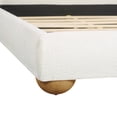 thumbnail image 5 of Christopher Knight Home Queen Upholstered Bed Frame with Curved Thick Headboard, Round Legs, Off White, 5 of 11