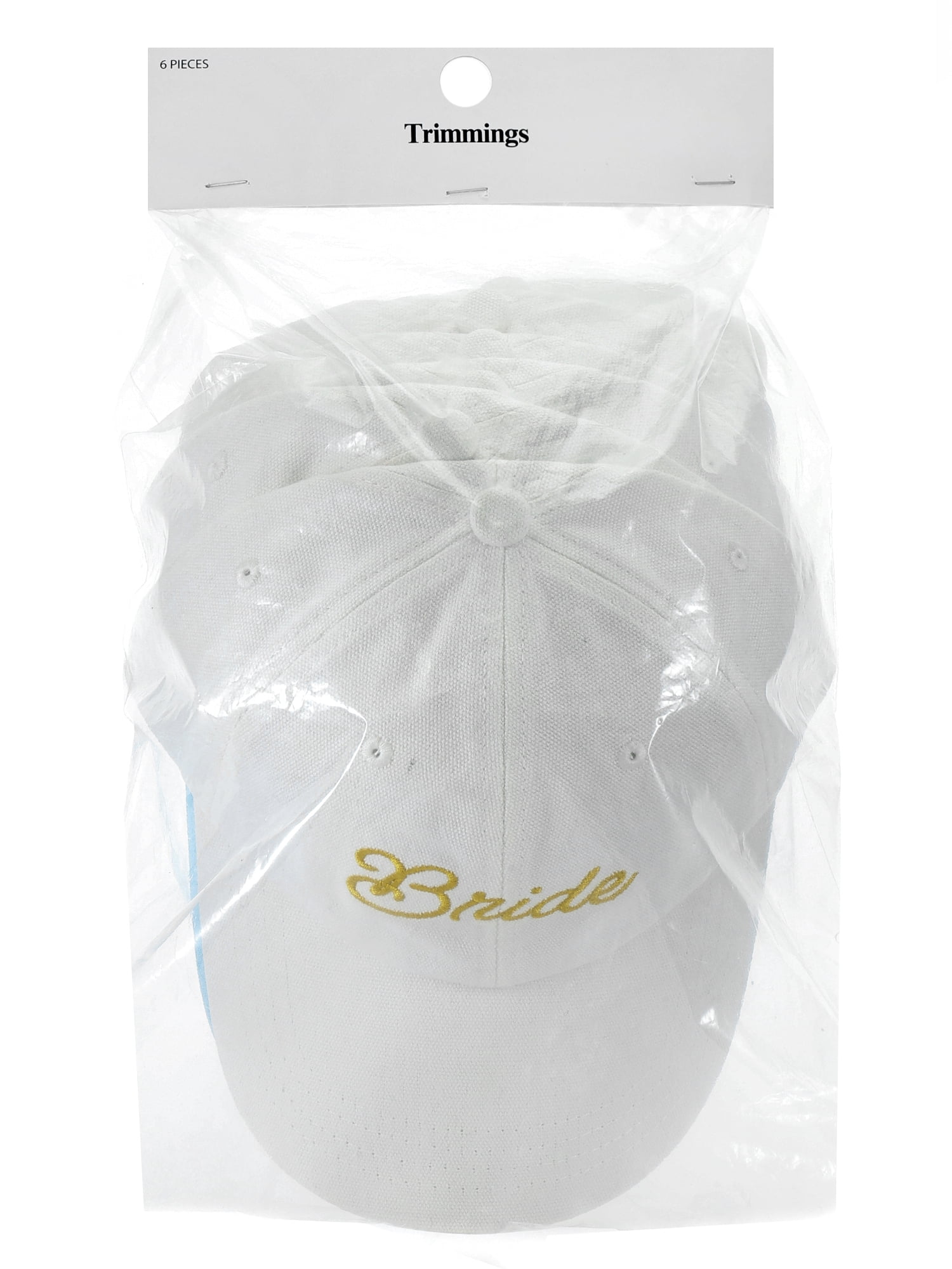 6 Pieces Baseball Hats, Adult, Bride and Bridesmaid Hat by Trimmings