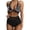 Black, variant on kamemir Women Sexy Mesh Tummy Control Swimsuit Push Up High Waisted Bathing Suit(Black,M)