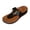 Black, variant on Brown Womens Casual Hollow Thong Toe Post Wedge Sandals Solid Color Comfortable Summer Beach Platform Slippers