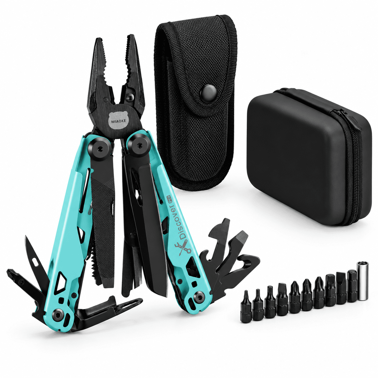 23-in-1 Multitool Gulf Blue Portable Outdoor Tool with Accessory Kit