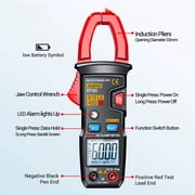 Smart Clamp Multimeter, 600A AC Current Clamp Meter with Auto-Ranging, NCV Function, LCD Display, Measures Voltage, Resistance, Capacitance, Ideal for Home, Auto, and Electrical Repairs