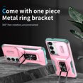 thumbnail image 5 of Phone Case for Samsung Galaxy S23 FE Case with Sliding Camera Cover, with 360° + 100° Free Rotation Metal Finger Ring Bracket, Fit Magnet Car Mount, 2 In 1 Case Cover for Galaxy S23 FE, Rosegold, 5 of 8