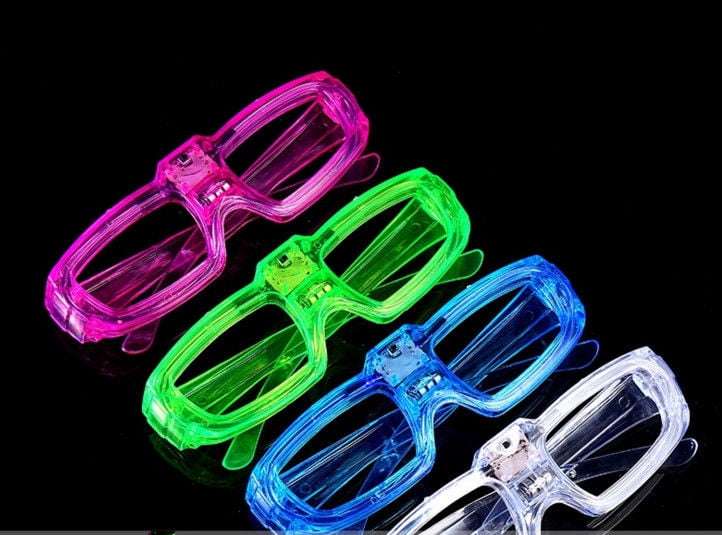 12/pk LED Light Up Sunglasses Shutter Star shape Flashing Glasses assorted color