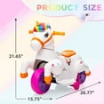 thumbnail image 4 of Jaxpety 6V Kids Ride on Unicorn, Rocking Horse Pony Toy Electric Car for Boys Girls w/ Music, Training Wheels, Colorful, 4 of 14