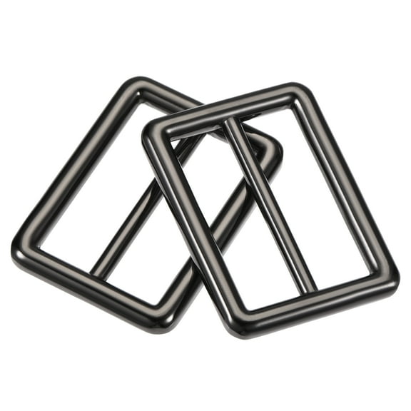 32mm Metal Slide Buckle Zinc Alloy Electroplated Black 10 Pack