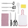 thumbnail image 3 of Juego de 9 piezas de utensilios de cocina para exteriores, bolsa de Picnic multifuncional de acero inoxidable, herramienta para barbacoa, 3 of 10
