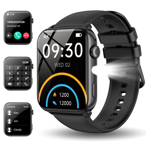 Blackview 1.91" Smartwatch for Men Women's,100 Sports Modes/Bluetooth(Answer/Make Calls)/IP68 Waterproof,Smart Watch Fits for Android iPhone,Black