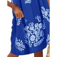 thumbnail image 3 of FASHIONWT Women Plus Size Ethnic Crew Neck Raglan Short Sleeve Knee Length Knit Dress, 3 of 4