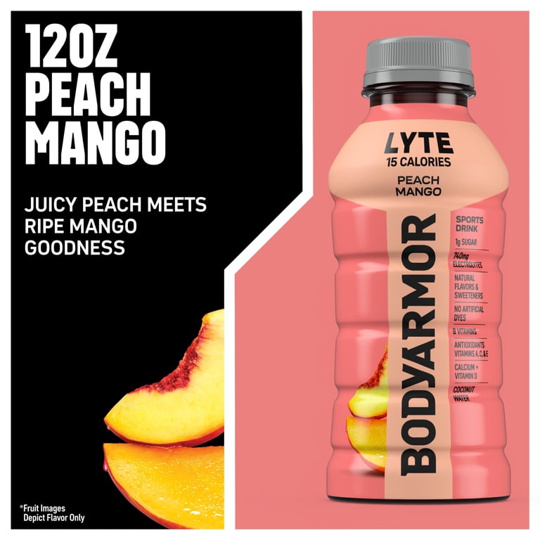 BODYARMOR Lyte Peach Mango, 12 fl oz, 18 Pack photo 3