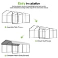 thumbnail image 4 of JINSEED 12'x20' Metal Carport Heavy Duty , Outdoor Garage Car Shelter Shade, Galvanized Roof for Car SUV and Boat, Cream White, 4 of 7