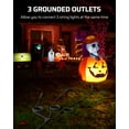 thumbnail image 3 of DEWENWILS 12ft (3+3+3+) Outdoor Extension Cord 1 to 3 Spliter, 13A 125V 1625W 16/3C SJTW Extension Cord Outdoor, Heavy Duty Extension Cord for Holiday Decorations Halloween Christmas Lights, 3 of 8
